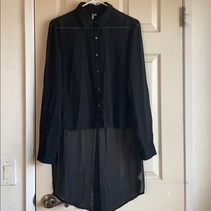 Mono B asymmetrical shirt cross detail in the back